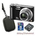 Panasonic Lumix DMC-TZ7 Schwarz inkl. 2 Akkus+SDHC 16 GB|Tasche|MS|DS *Deutsch*
