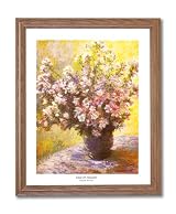 Claude Monet Vase And Flowers Home Decor Wall Picture Oak Framed Art Print