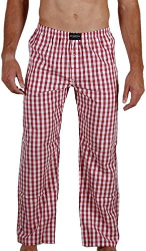 Reymon 1102 - Classic Cotton Plaid Sleep/Lounge Pants-Red-Small
