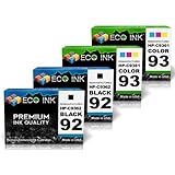 ECO INK © Compatible / Remanufactured for HP 92 HP 93 C9362WN C9361WN Ink Cartridges for HP PhotoSmart C3110, C3180, 7800, C3125, 7830, 7838, C3140, 7850, C3150, C3100, C3170, C3180, HP Deskjet 5442, 5420v, 5440v, 5443, 5440xi, 5420, 5438, 5440, HP PSC 1500, 1507, 1510, 1513, 1503, 1508, 1510v, 1513s, 1504, 1509, 1510xi, 1514, 1506