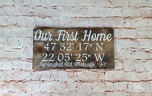 GPS coordinates wood plaque, Wooden personalized signs, Housewarming gift, Wedding anniversary gift, Longitude latitude sign, Personalized wood sign