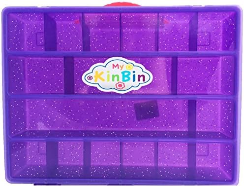 PURPLE GLITTER Shopkins Compatible Storage Case, My KinBin Organizer for Shopkins, Portable Container, Fits Over 200 Characters, Sturdy, Lightweight Carrying Case with Purple Top