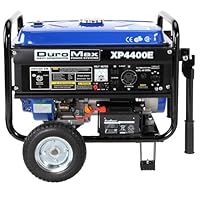 DuroMax XP4400E 4,400 Watt 7.0 HP OHV 4-Cycle Gas Powered Portable Generator With Wheel Kit And Electric Start