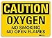 Smartsign U4-1583-RA_10X7"CAUTION OXYGEN NO SMOKING NO OPEN FLAMES" Reflective Recycled Aluminum Sign, 10" x 7"