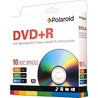 Polaroid PRDVDPR010S DVD+R 4.7GB 120-Minute 16x Recordable DVD Disc, 10-Pack Spindle