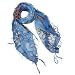 Multi Flowers Leopard Pattern Tassels Ends Cotton Sheer Square Scarf Shawl Sarong - Various Colors