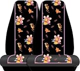 A Set of 2 Official Licensed Universal Fit Front Bucket Seat Covers - Winnie the Pooh in Paradise with Tigger and Piglet