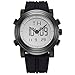 SINOBI Mens Analog Digital Sport Watches Electronic Wrist Watch with Alarm Stopwatch LED Backlight and Rubber Strap (Black)