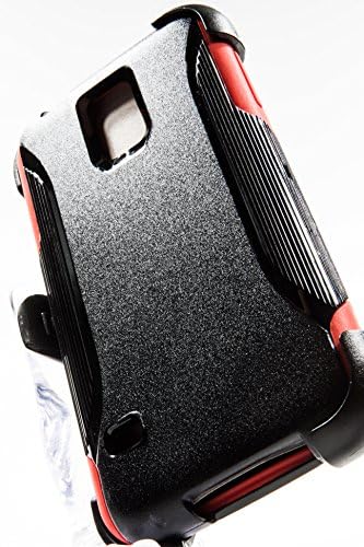 Shockwize (Tm) Atlas Series Samsung Galaxy S5 Black TPU Flexible Skin Shell Armor Protector Cover Case Side Load Holster Belt Clip Combo Shock Absorbing Flex Hybrid (All Providers) Sm-g900, Sm-g900v, Sm-g900t, Sm-g900p, Sm-g900a, Sm-g900r, Sm-g900h, I9600 (Red)