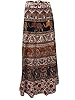 Wrap Skirt- Brown Elephants Print Long Wrap Around Dress, Holiday Gift