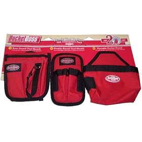 Bucketboss 88833WP 3 Pack tool holder pouches, 20th Anniversary Edition