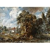 A river scene with farmhouse near the water's edge, by John Constable (Print On Demand)