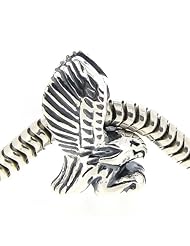 Queenberry .925 Sterling Silver Flying Soaring Eagle Bead for Pandora Troll Chamilia Biagi European Charm Bracelets