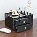 mDesign Office Supplies Desk Organizer for Scissors, Pens, Markers, Highlighters, Tape - 2 Drawers & Caddy, Black