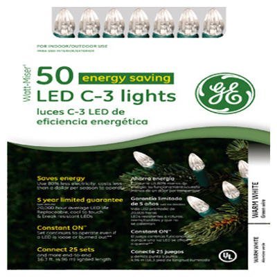 Best Price Santa's Best Craft #GE97256CC GE 50CT LED C3 White Set
