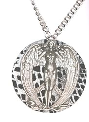 Rocker Jewelry Large Metal Winged Venus Medallion on Leather