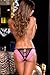 Rene Rofe womens Crotchless Frills Panty adult exotic thong underwear, Pink, Medium-Large US