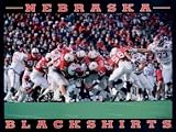 Nebraska Blackshirts, Nebraska Cornhuskers Art Poster Print by Rick Anderson, 24x18