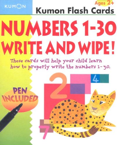 Numbers 1-30 Write & Wipe (Kumon Flash Cards)