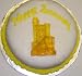 Gourmet Food : Carrot Decorated Cake Single Layer 8" RoundTopped with Tropical Punch Sand Castle Gummie