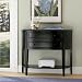 Powell Antique Black with Sand Through Terra Cotta Demilune Console Table