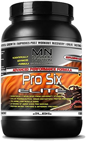 Maximum Nutrition Pro Six Elite Multi-Source Protein Complex, Chocolate, 2 Pound