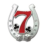 Lucky 7 Horseshoe Pewter Belt Buckle
