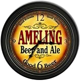 Ameling 's Beer and Ale Black Cascading Pub Style Wall Clock