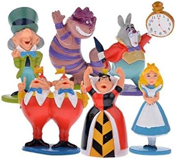 HOT Mini Alice in Wonderland Pvc Cake Toppers Figure Toy 6pcs Set