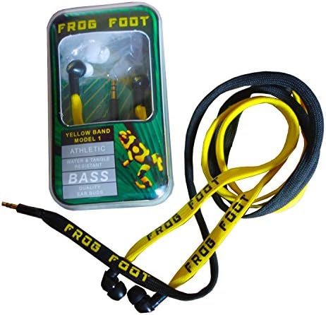 Frog Foot Bass Tangle Resistant and Durable Athletic Ear Buds with multiple Noise isolation inserts