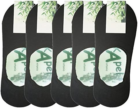 Kapel Bamboo liner socks 5 pairs never smell, breathable, fits all sizes ... (black)