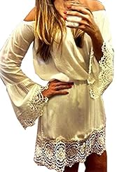 Spring Summer Winter Checkered Print Polyester/Spandex Bell Sleeves Off the Shoulder Lace Club Dress/Mini Dress 