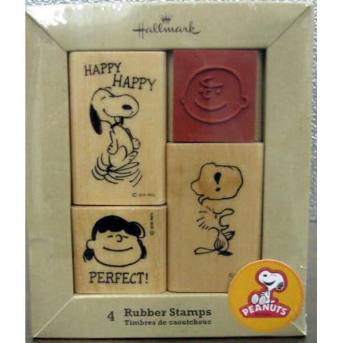 Hallmark Snoopy PAJ4423 Peanuts Set of 4 Rubber Stamps