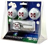 Mississippi State Bulldogs 3 Golf Ball Gift Pack w/ Kool Tool - NCAA College Athletics