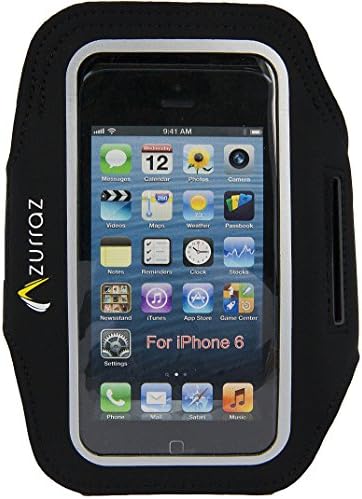 iPhone 6 Armband, Azurraz Apple iPhone 6 (4.7 Inch) Sports Case Adjustable Black Dual Best Case for Running Gym Workout Cycling, Earphone Slot + Key Pocket + Reflective Strip + Perfect Earphone Connection + Long Lasting Durable Lycra Material with Strong Velcro (Lifetime Guarantee)