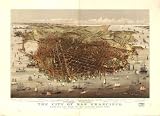 GIANT Wall Sticker of: Panoramic map of historic San Francisco. from the bay looking south-west. Sketched & drawn by C. R. Parsons.