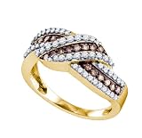 0.75CT Chocolate Diamond Fashion Yellow Gold Band Ring