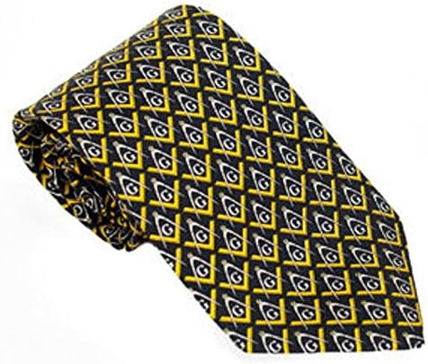 Masonic Optical Square &amp; Compass Tie Necktie D0021