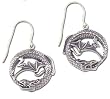 Solid Sterling Silver Dragon Eating Tail Earrings