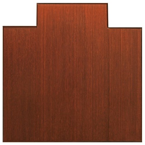 Anji Mountain Bamboo Chairmat & Rug Co. Tri-Fold Bamboo Chairmat, 47-Inch-by-51-Inch, 12mm Thick, With Lip, Dark Cherry