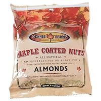 Dennis Farms Maple Coated Almonds, 4 Ounce Bags (Pack of 4)