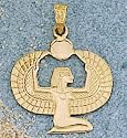 18k Gold Winged Isis Pendant
