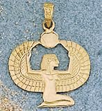 18k Gold Winged Isis Pendant