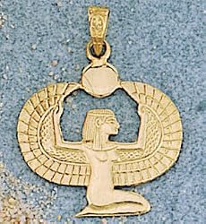 18k Gold Winged Isis Pendant