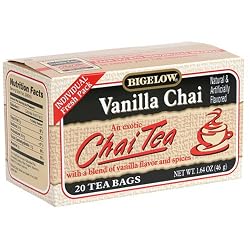 Bigelow Vanilla Chai Tea, 20-Count Boxes (Pack of 6)
