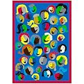 Joyful Faces Rug - Blue (Rectangle)