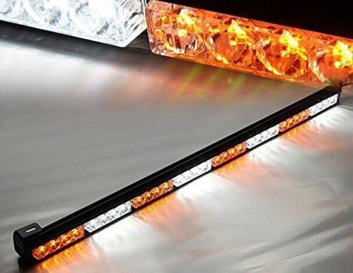Padhome LED Emergency Warning Traffic Advisor Vehicle LED Strobe Light Bar (35.5" 32 Led, Amber and White)