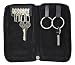 Black Keychain Wallet Purse 6 Small Keyhooks & 2 Large Key Ring-Gift Boxed