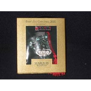 #!Cheap 2001 Marquis Waterford Crystal - Peanuts Collection - Woodstock Baby's 1st Christmas Ornament