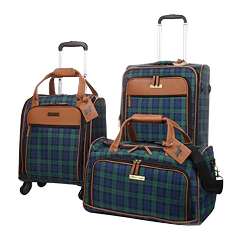 plaid luggage set